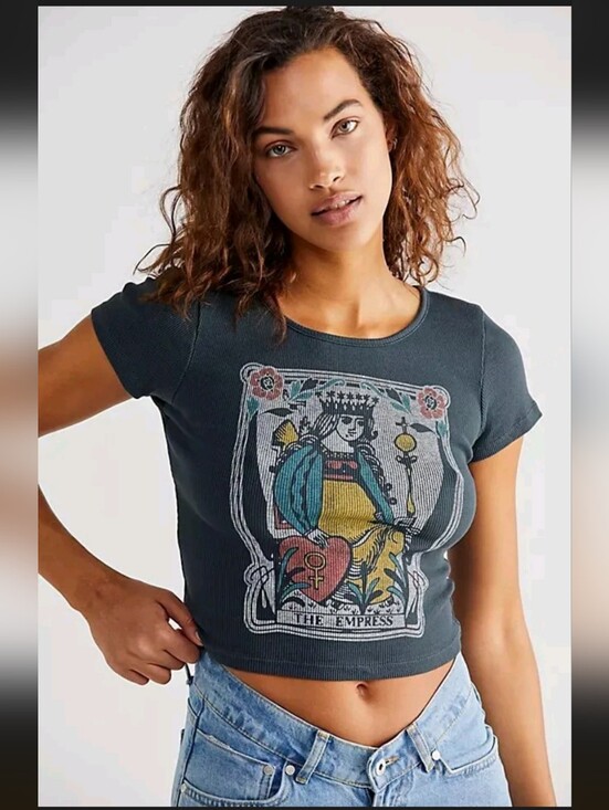 Daydreamer Tops - Daydreamer x Free People The Empress Ribbed Baby Tee